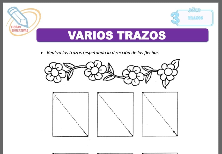 Varios trazos para tres años