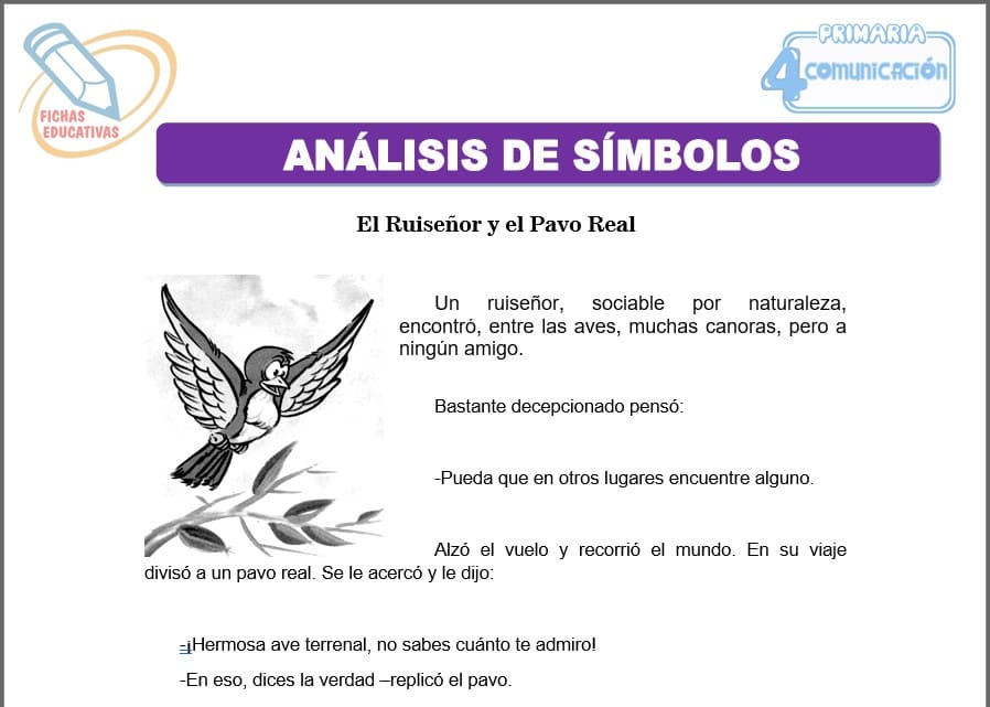 Análisis de símbolos para cuarto de primaria