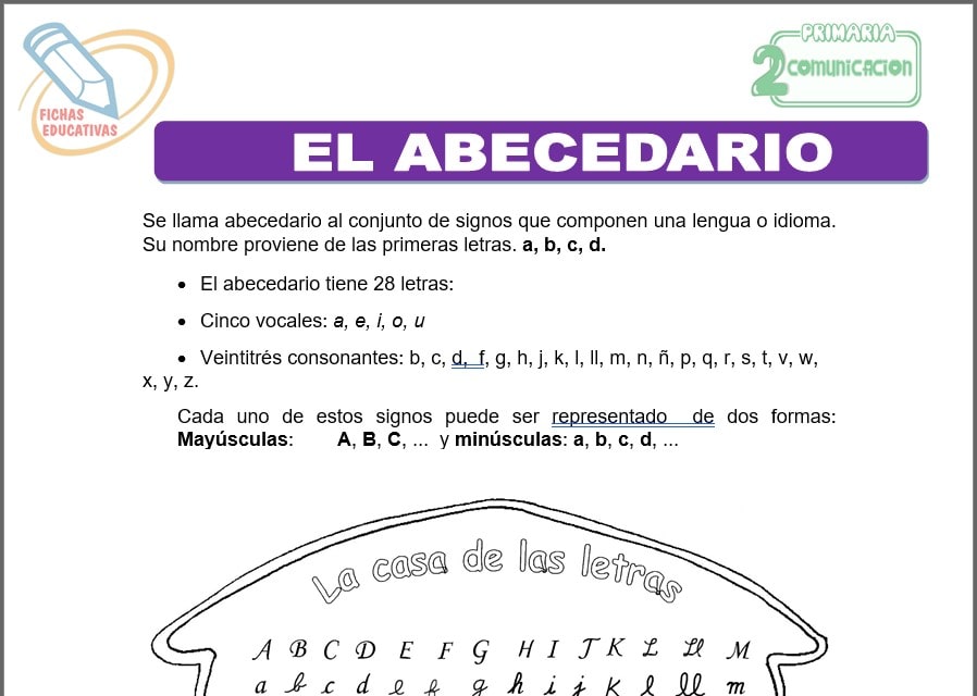 El abecedario para segundo de primaria
