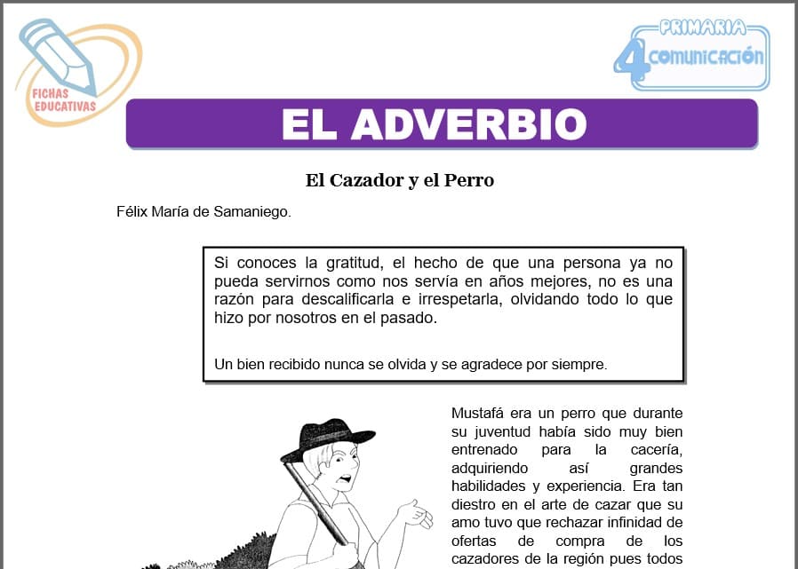 El adverbio para cuarto de primaria