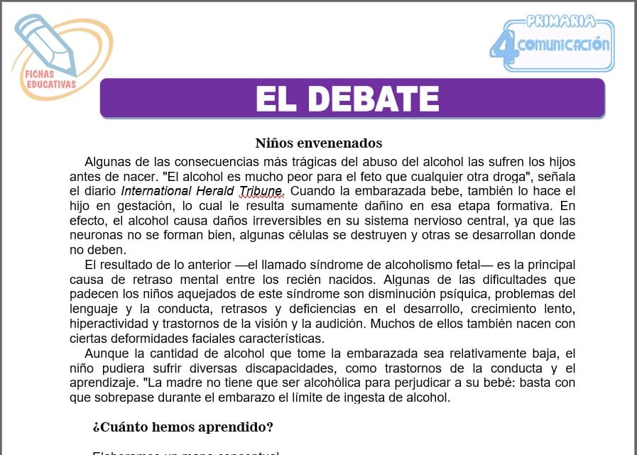 El debate para cuarto de primaria