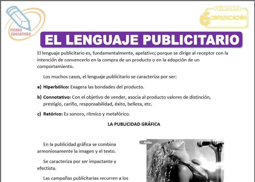 El lenguaje publicitario para sexto de primaria