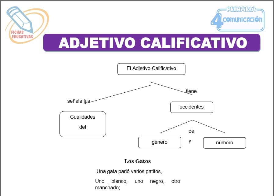 Fichas de adjetivo calificativo para cuarto de primaria
