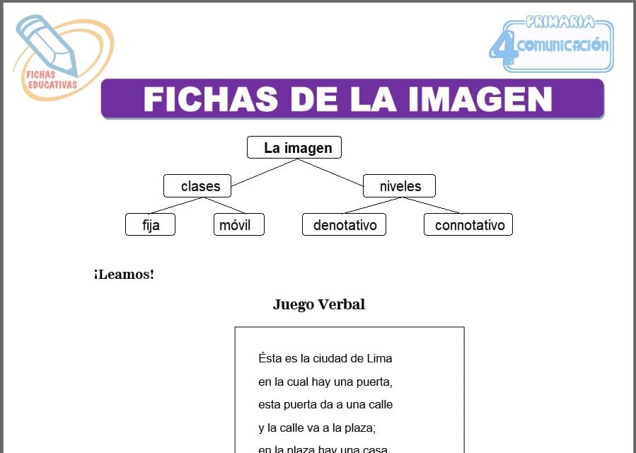 Fichas de la imagen para cuarto de primaria