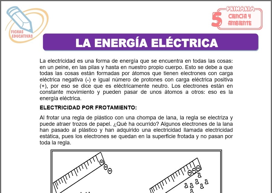 La energía eléctrica para quinto de primaria
