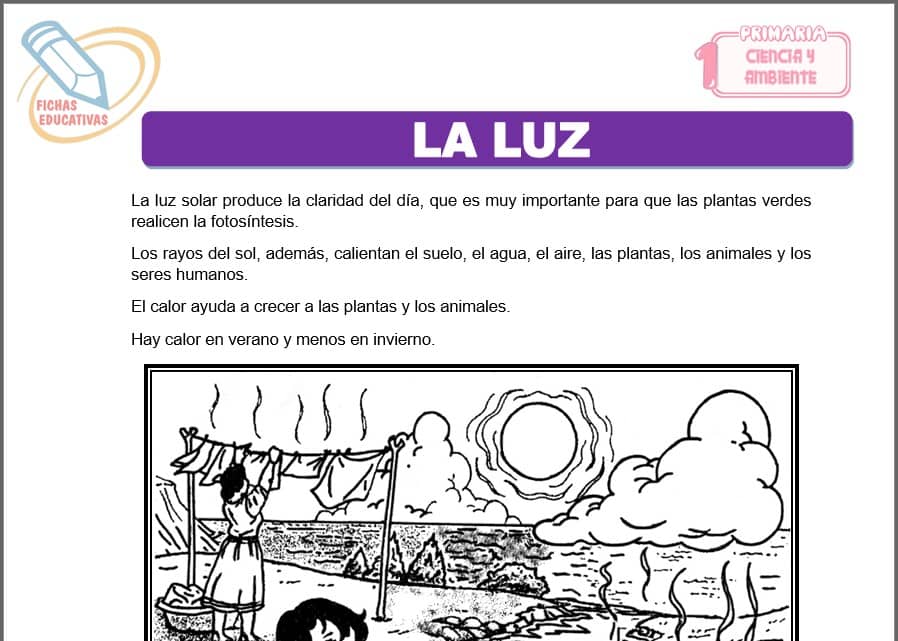 La luz para primero de primaria