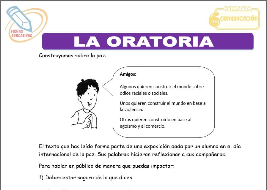 La oratoria para sexto de primaria