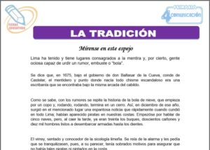 La tradición para cuarto de primaria