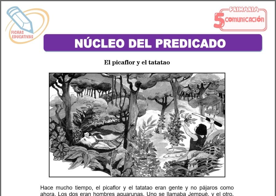 Núcleo del predicado para quinto de primaria