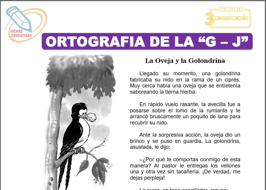 Ortografía de la “G - j” para Tercero de Primaria Ortografía de la “G - j” para tercero de primaria