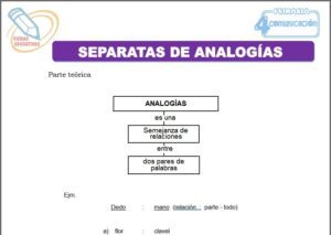 Separatas de analogías para cuarto de primaria