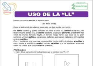 Uso de la “Ll” para segundo de primaria