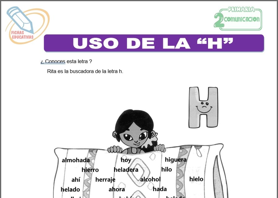 Uso de la “h” para segundo de primaria