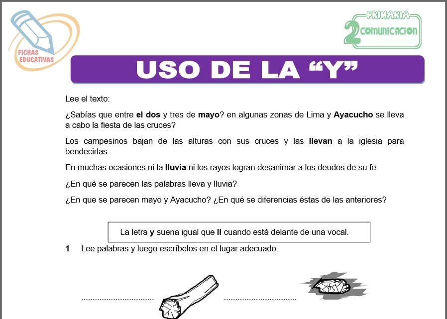 Uso de la “y” para segundo de primaria