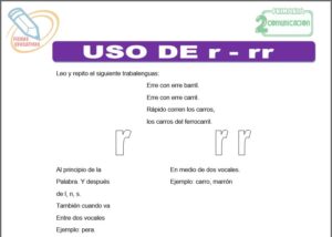 Uso de “r - rr” para segundo de primaria