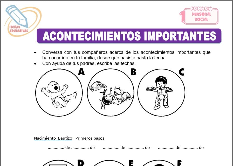 Acontecimientos importantes para primero de primaria