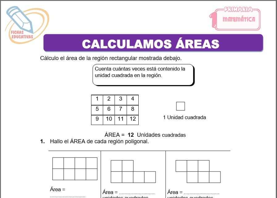 Calculamos áreas para primero de primaria