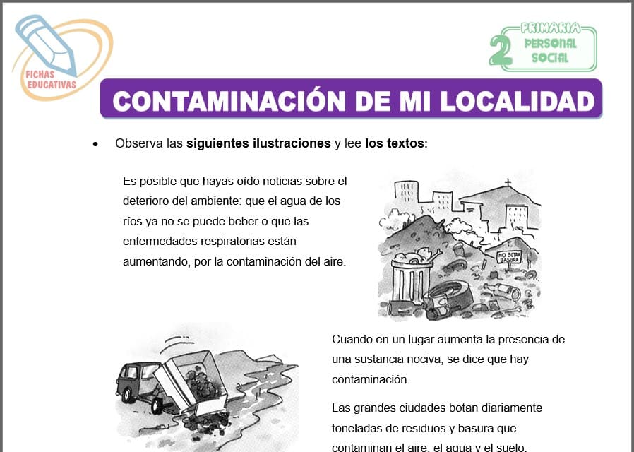 Contaminación de mi localidad para segundo de primaria