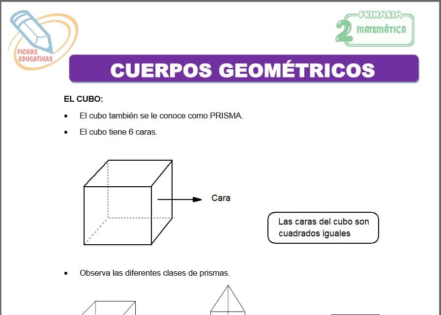 Cuerpos geométricos para segundo de primaria