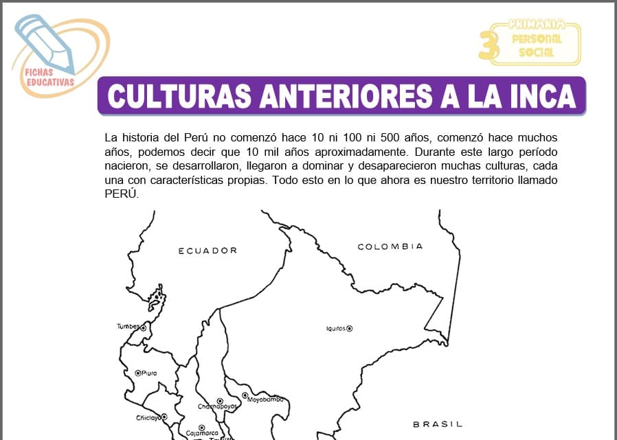 Culturas anteriores a la inca para tercero de primaria