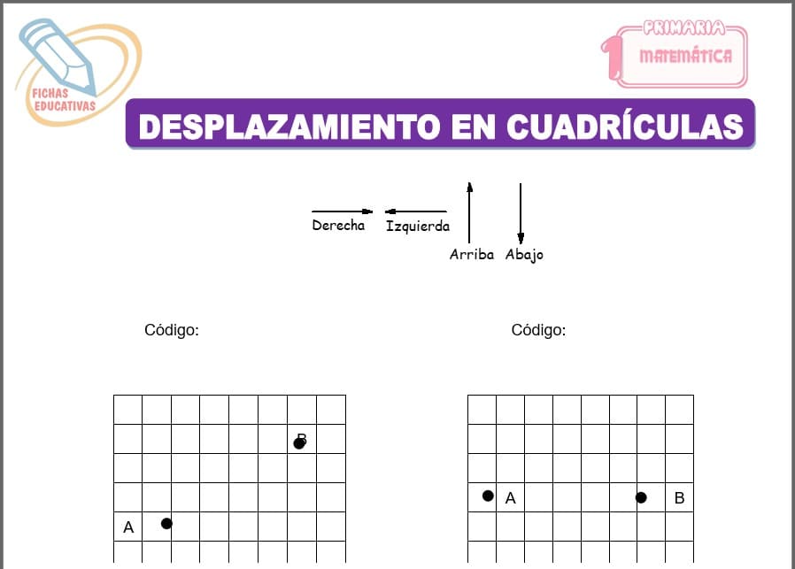 Desplazamiento en cuadrículas para Primero de Primaria Desplazamiento en cuadrículas para primero de primaria