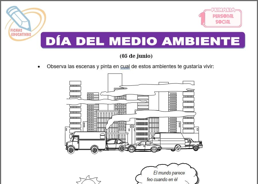 Día del medio ambiente para primero de primaria