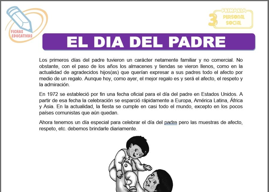 El día del padre para tercero de primaria