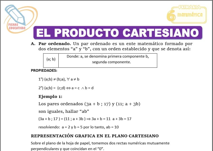 El producto cartesiano para sexto de primaria