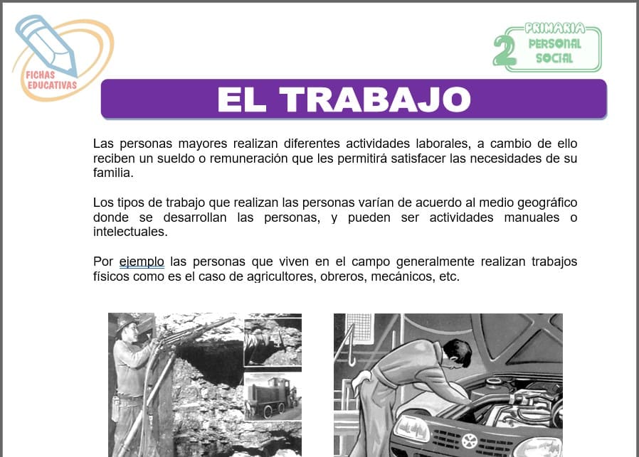 El trabajo para segundo de primaria