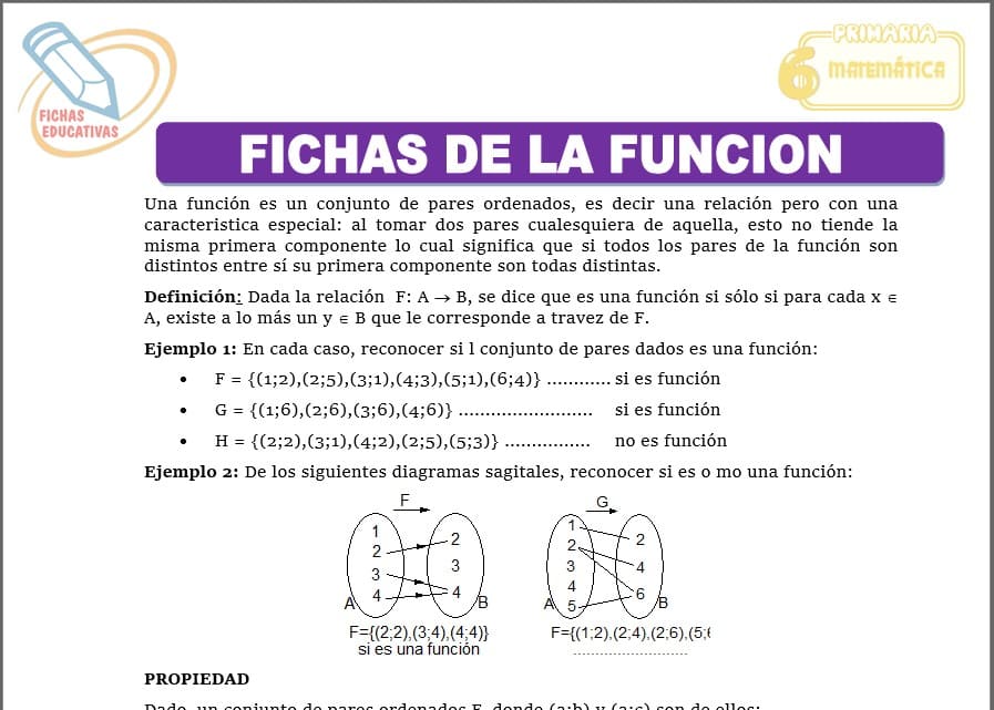 Fichas de la función para sexto de primaria