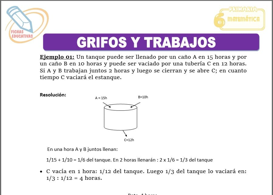 Grifos y trabajos para sexto de primaria