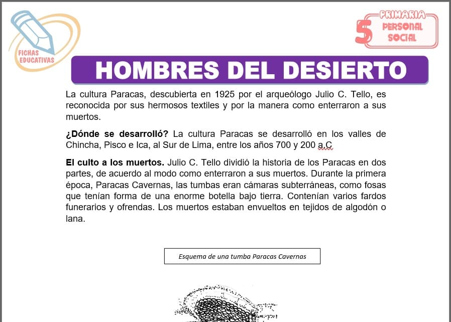 Hombres del desierto para quinto de primaria
