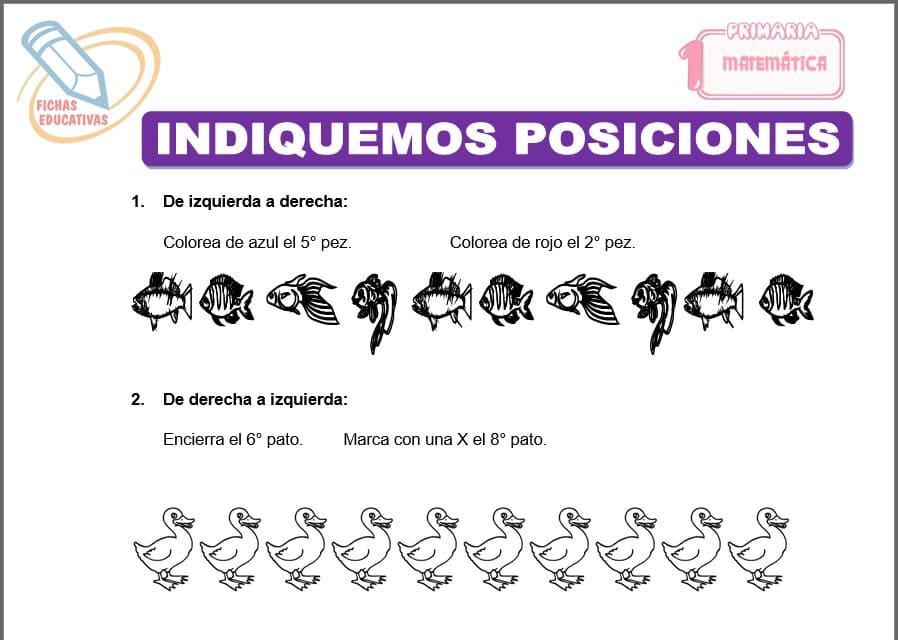 Indiquemos posiciones para primero de primaria