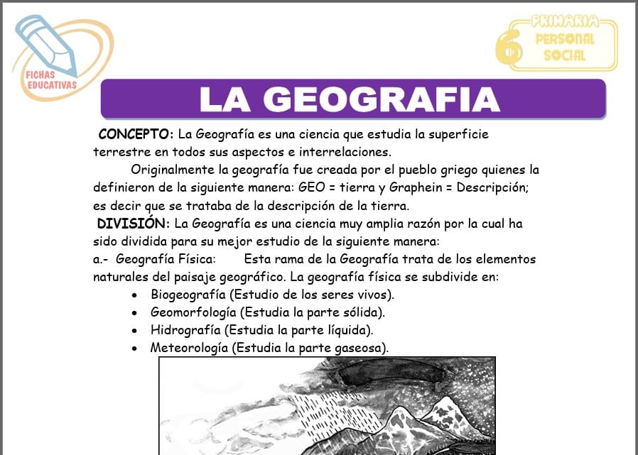 La geografía para sexto de primaria