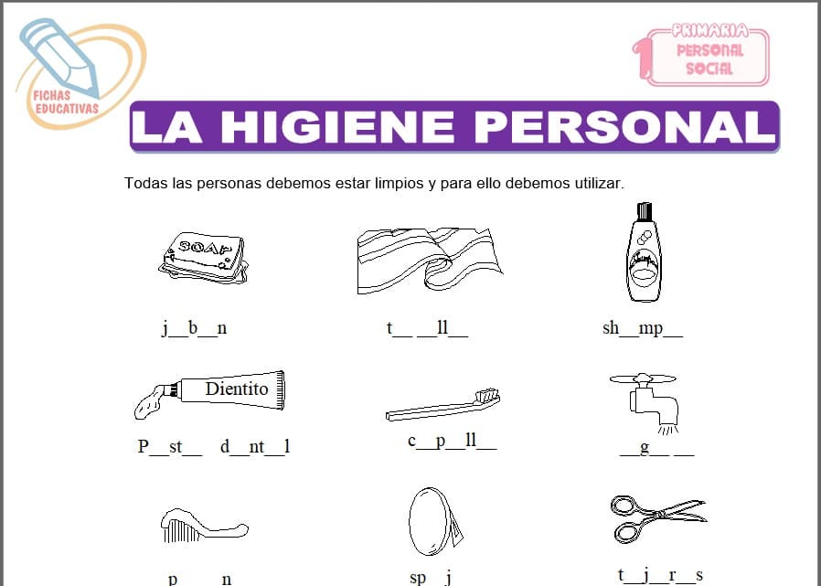 La higiene personal para primero de primaria