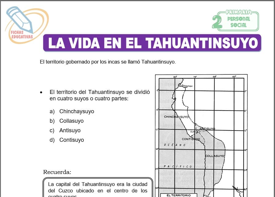 La vida en el Tahuantinsuyo para segundo de primaria