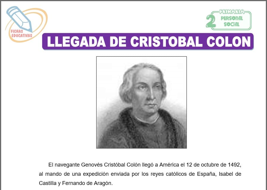 Llegada de Cristóbal colón para segundo de primaria