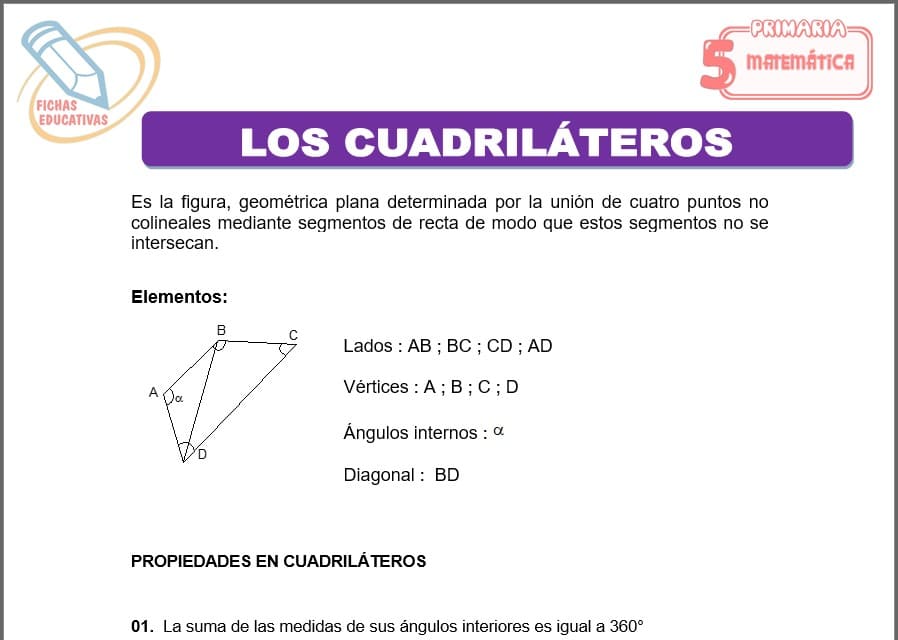 Los cuadriláteros para quinto de primaria