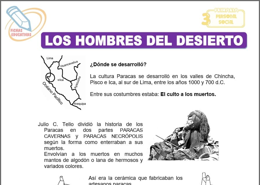 Los hombres del desierto para tercero de primaria