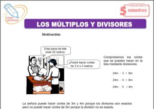 Los múltiplos y Divisores para quinto de primaria