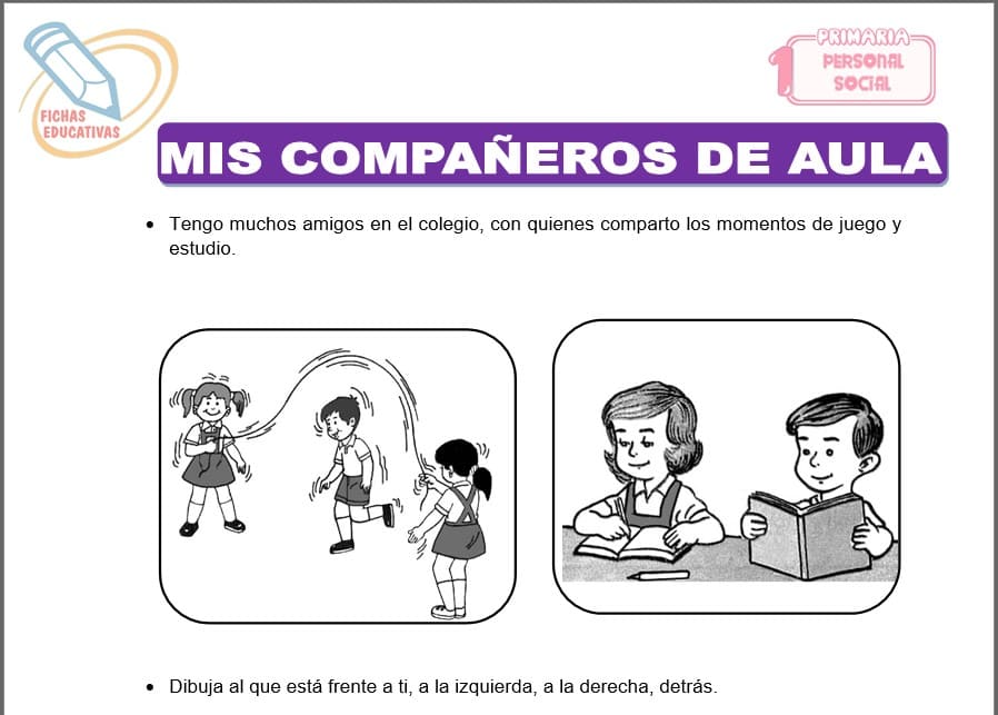 Mis compañeros de aula para primero de primaria