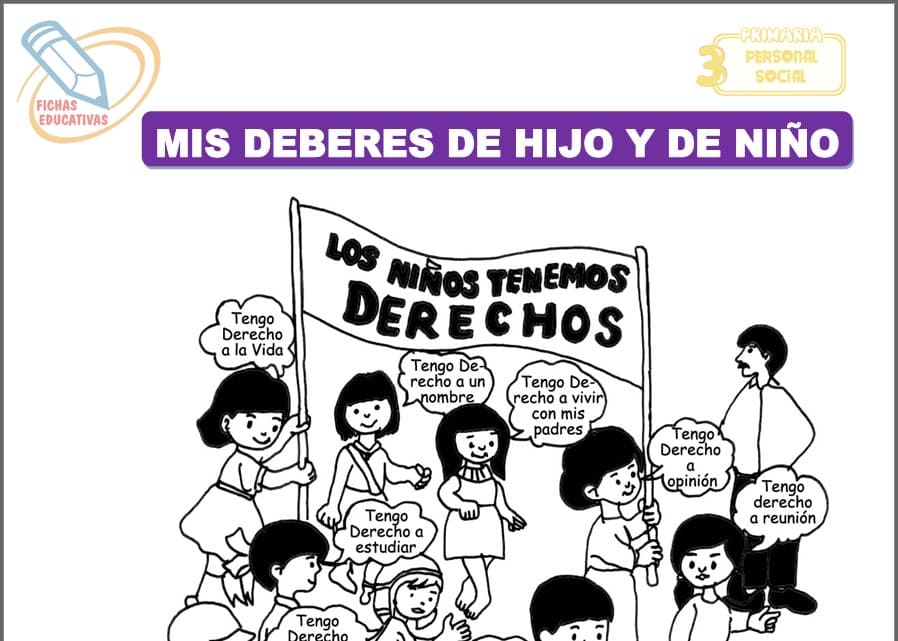 Mis deberes de hijo y de niño para tercero de primaria