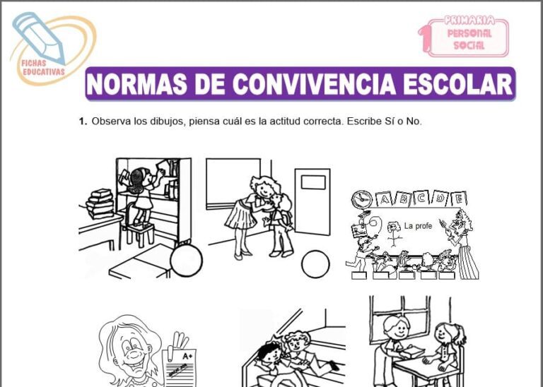 Normas de convivencia escolar para Primero de Primaria