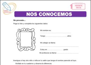 Nos conocemos para primero de primaria