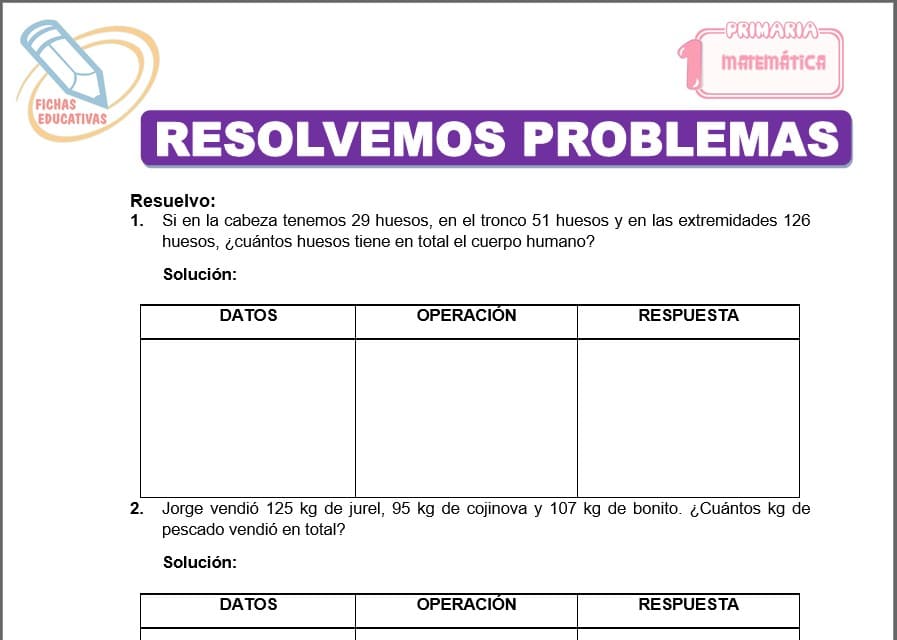 Resolvemos problemas para Primero de Primaria Resolvemos problemas para primero de primaria