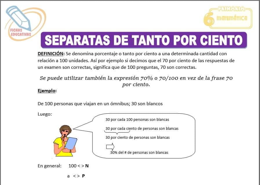 Separatas de Tanto por ciento para Sexto de Primaria Separatas de Tanto por ciento para sexto de primaria