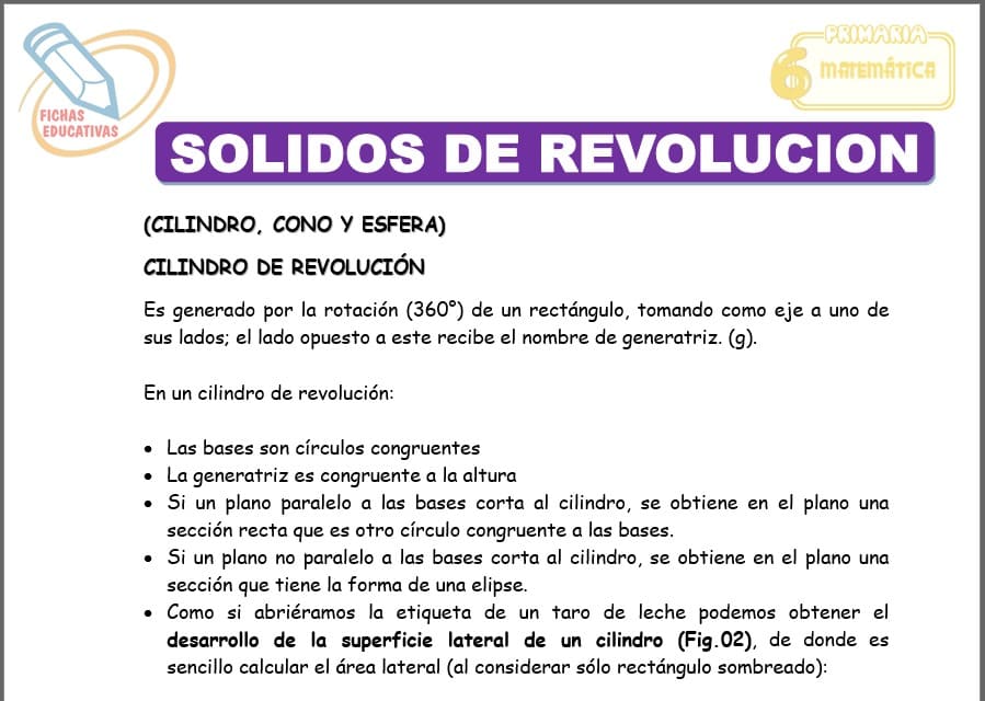 Sólidos de revolución para Sexto de Primaria Sólidos de revolución para sexto de primaria