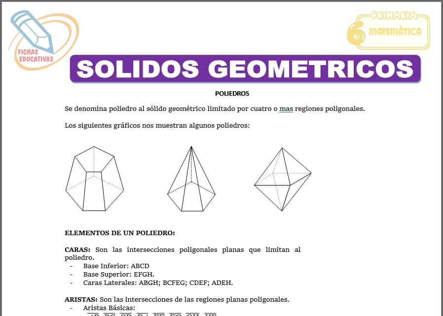 Sólidos geométricos para sexto de primaria