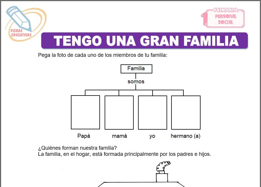 Tengo una gran familia para primero de primaria