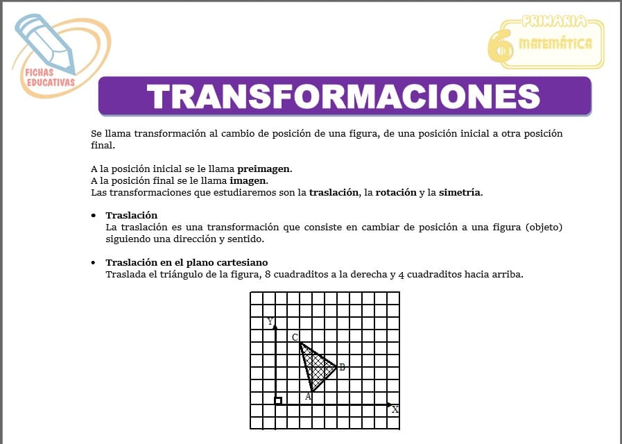 Transformaciones para sexto de primaria